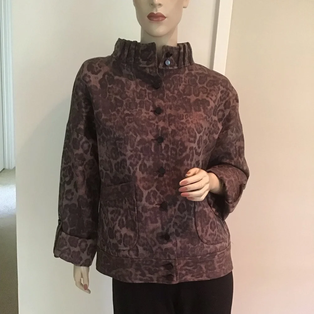 Alexander Wang‎ Leopard Print Wool Blend Jacket L